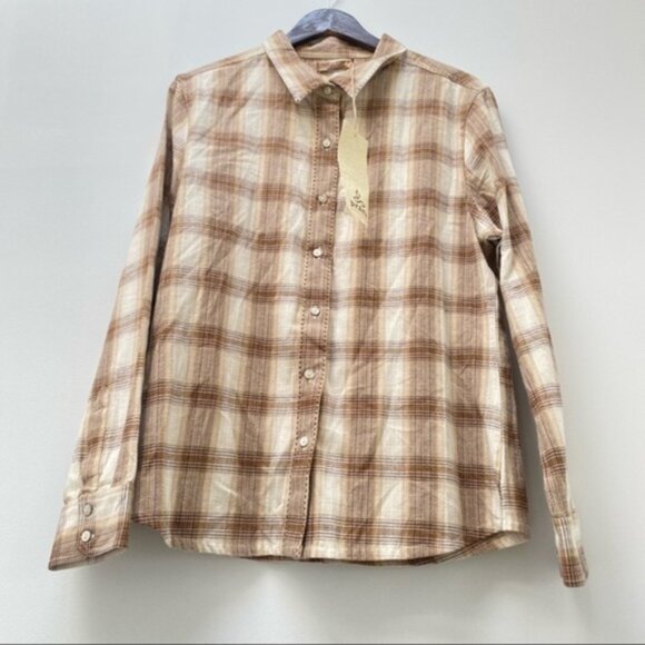 Prana Button Down Shirt  Riley Woven Checked Print Women Size XL NWT - Picture 2 of 9